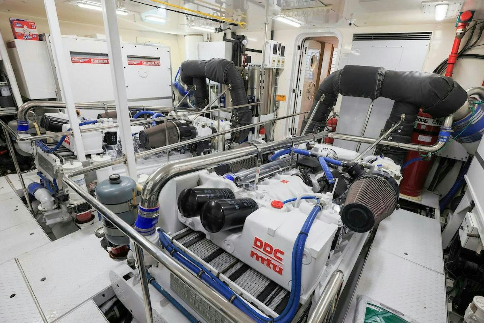 a machine with a large metal pipe aboard NORTH COAST Yacht for Sale