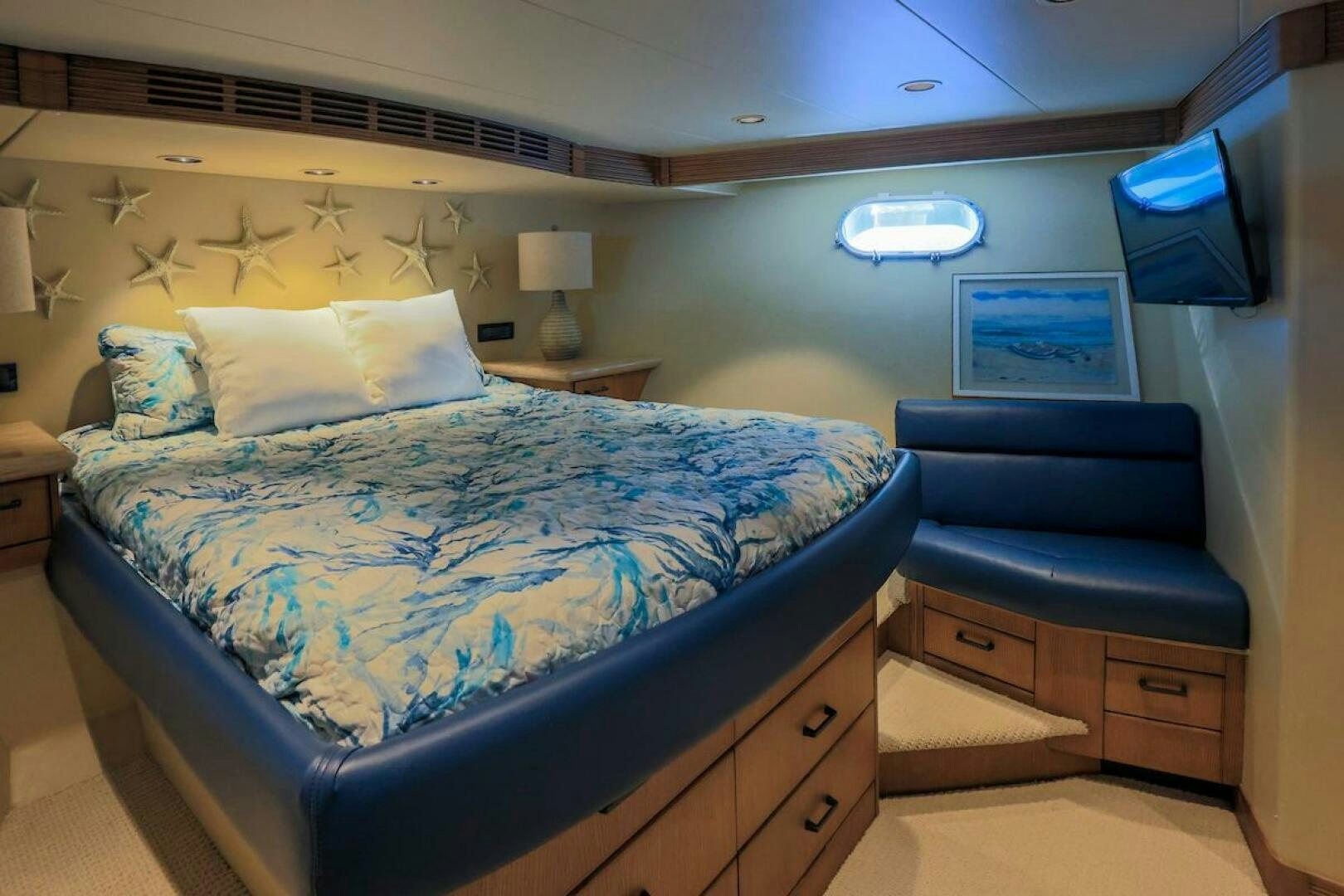 a bed in a room aboard NORTH COAST Yacht for Sale