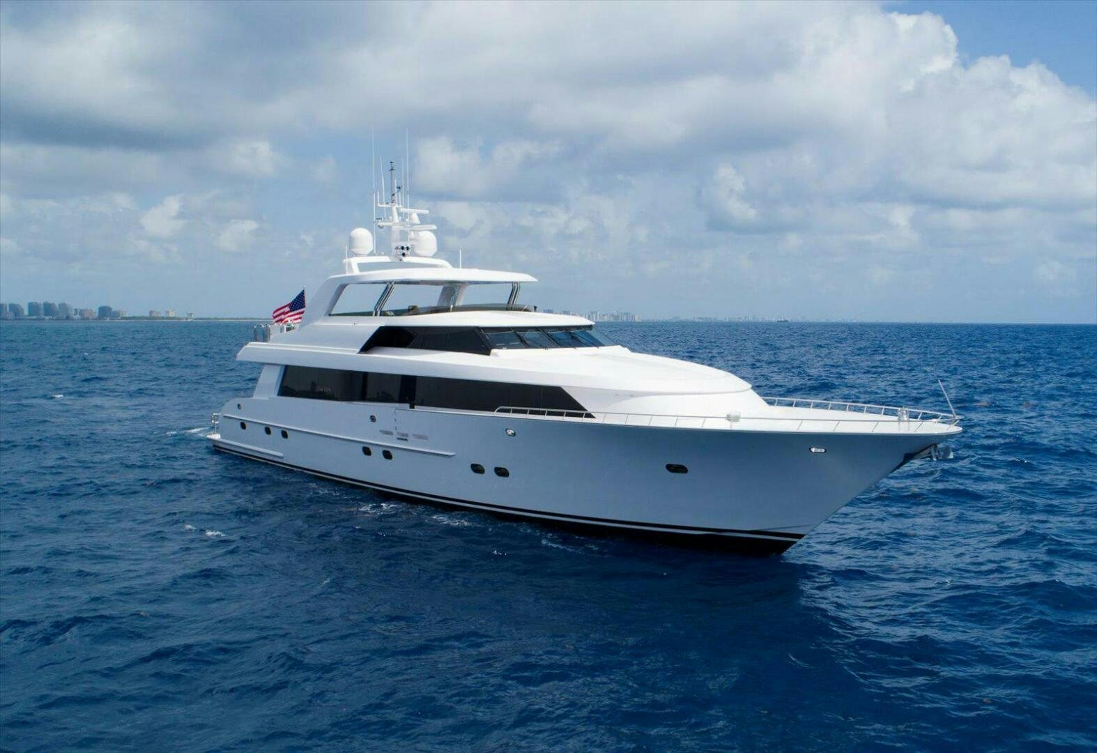 a white yacht in the water aboard NORTH COAST Yacht for Sale