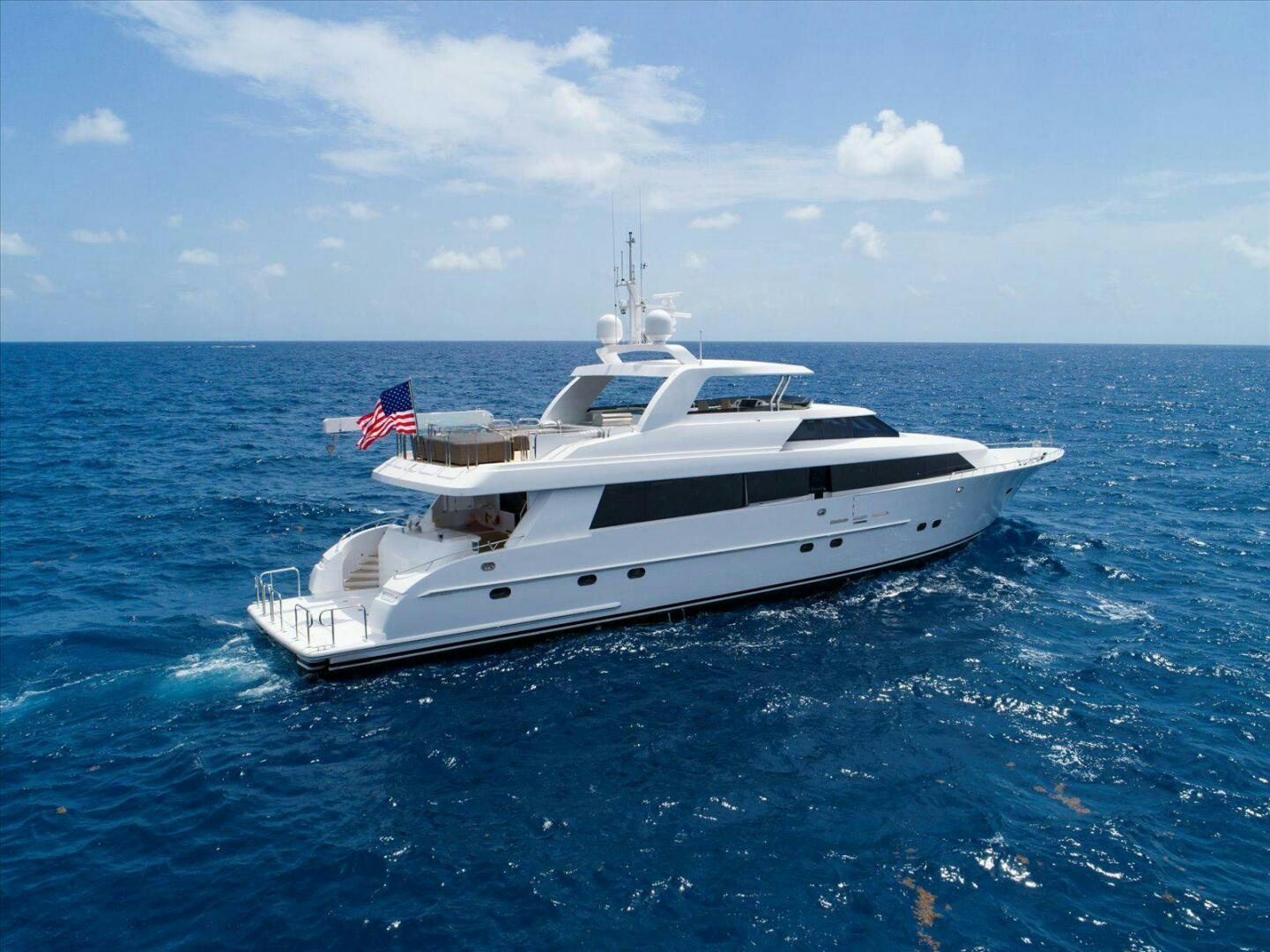 a white yacht in the water aboard NORTH COAST Yacht for Sale