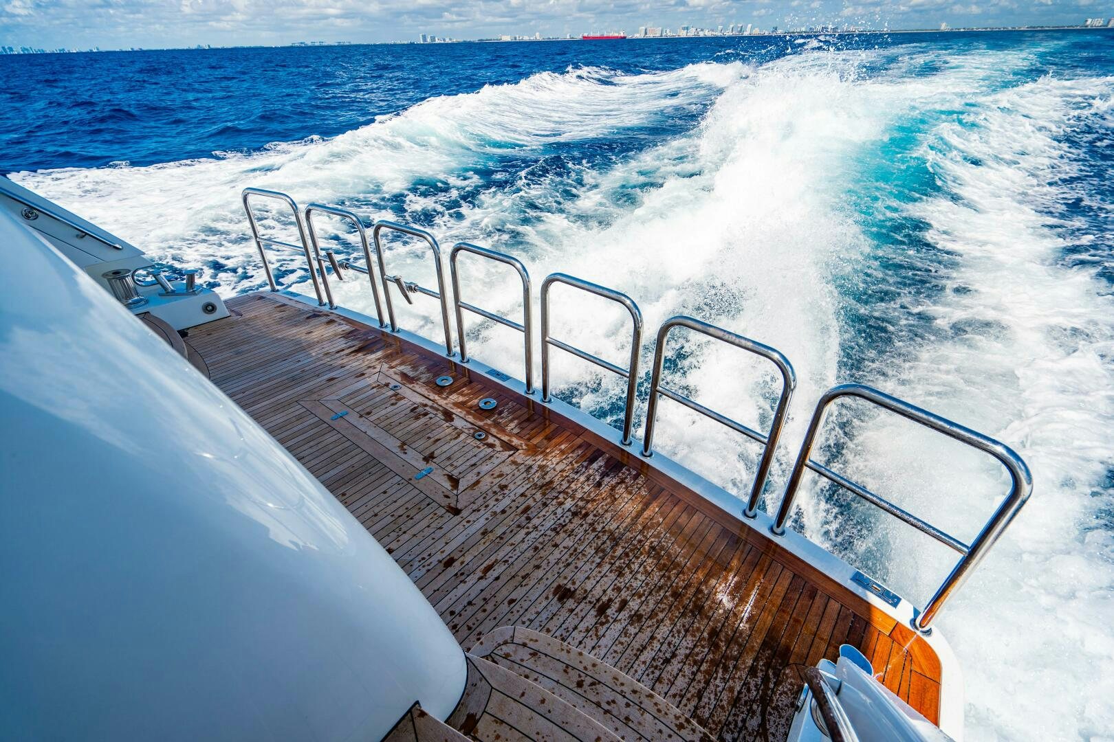 a boat on the water aboard FIRST LIGHT Yacht for Sale