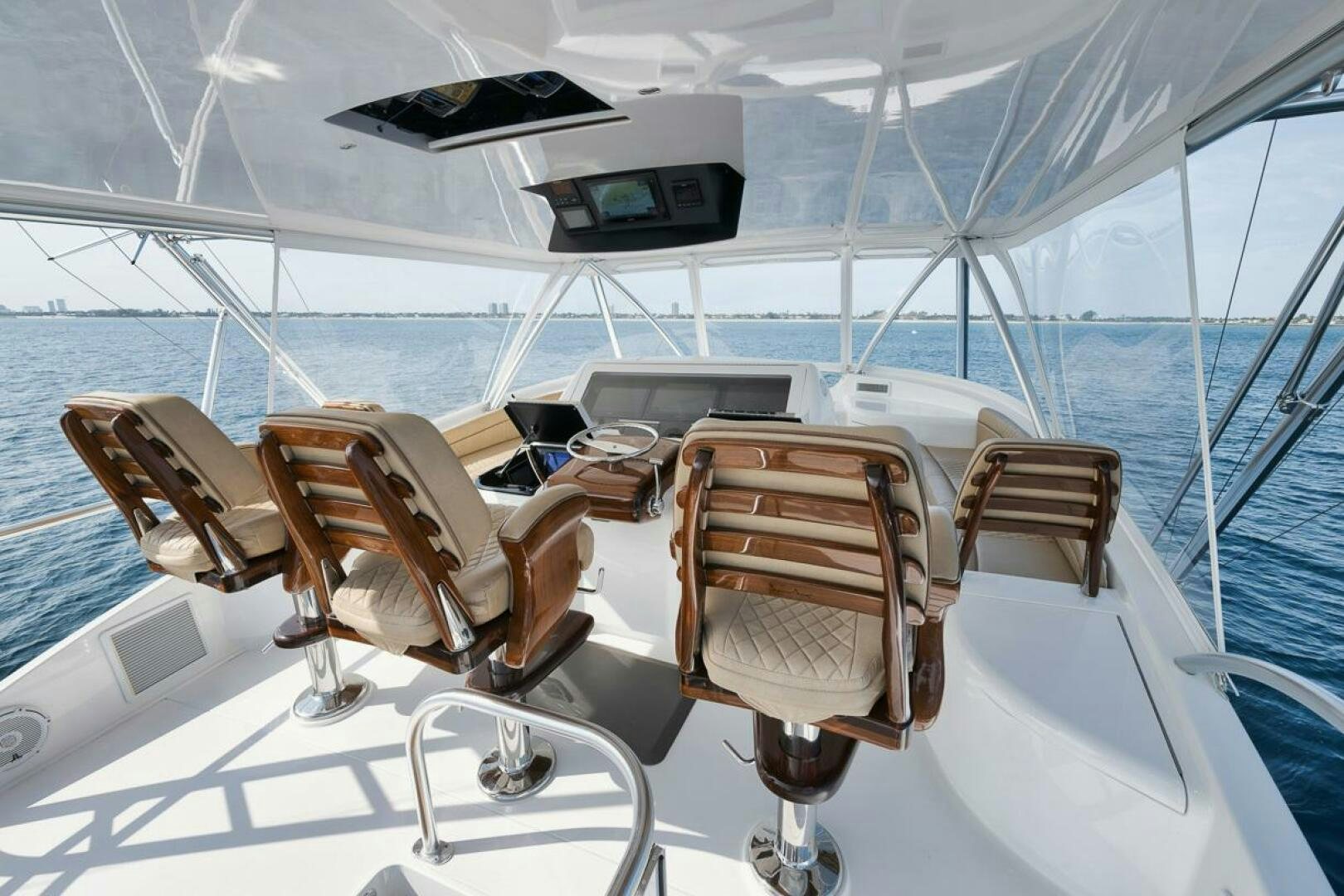 a boat with a screen on the back aboard JO-LI Yacht for Sale
