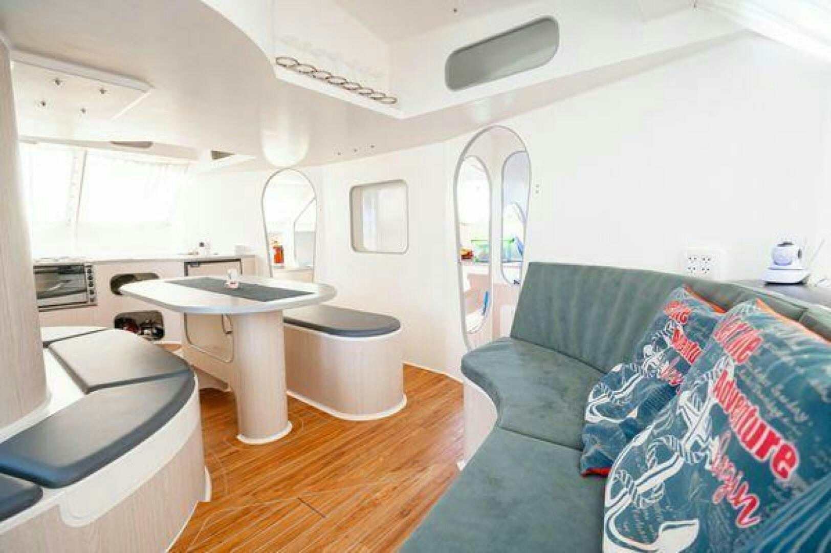 a small room with a bed and sink aboard SEA CHANT Yacht for Sale
