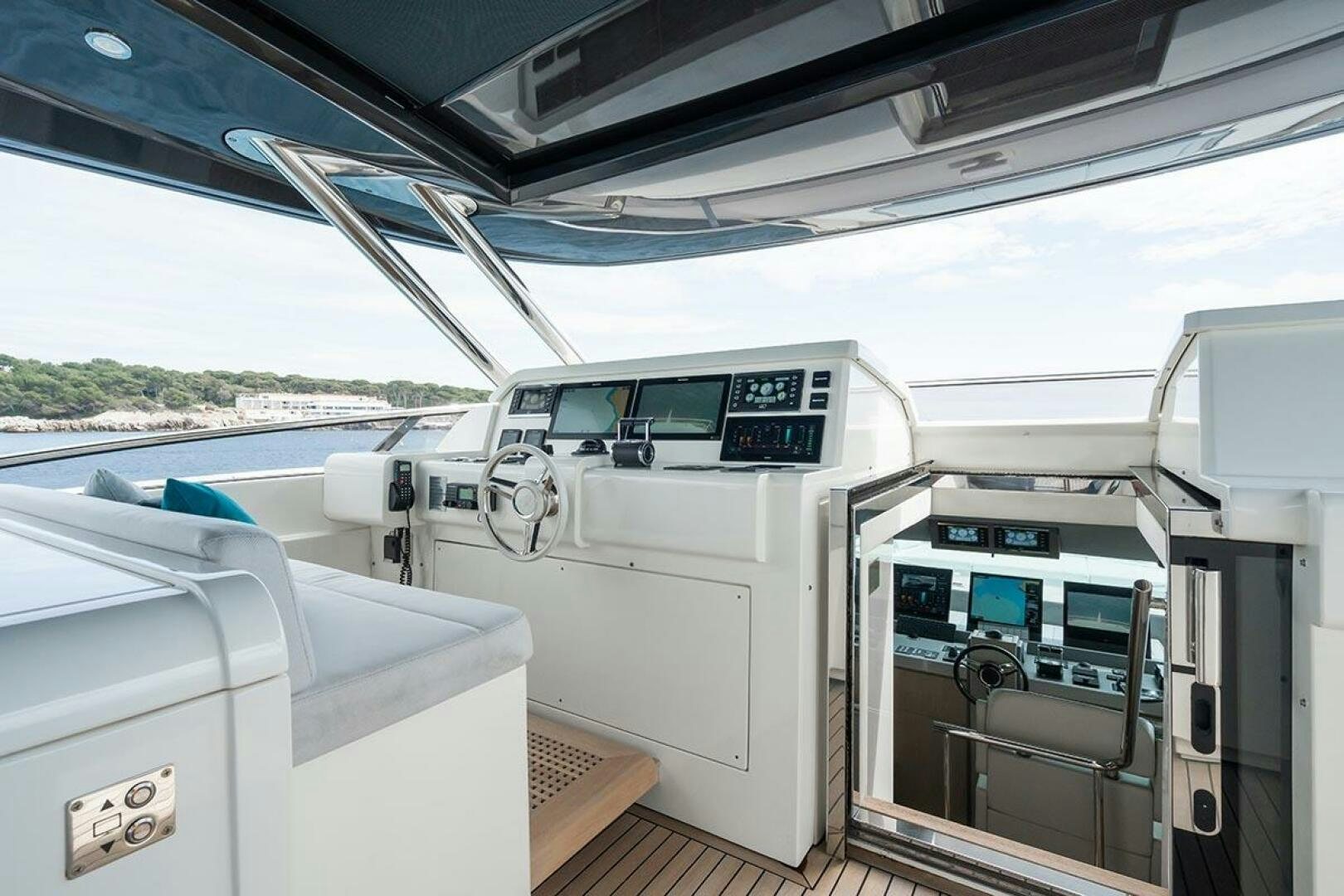 inside of a car aboard ROCCO Yacht for Sale