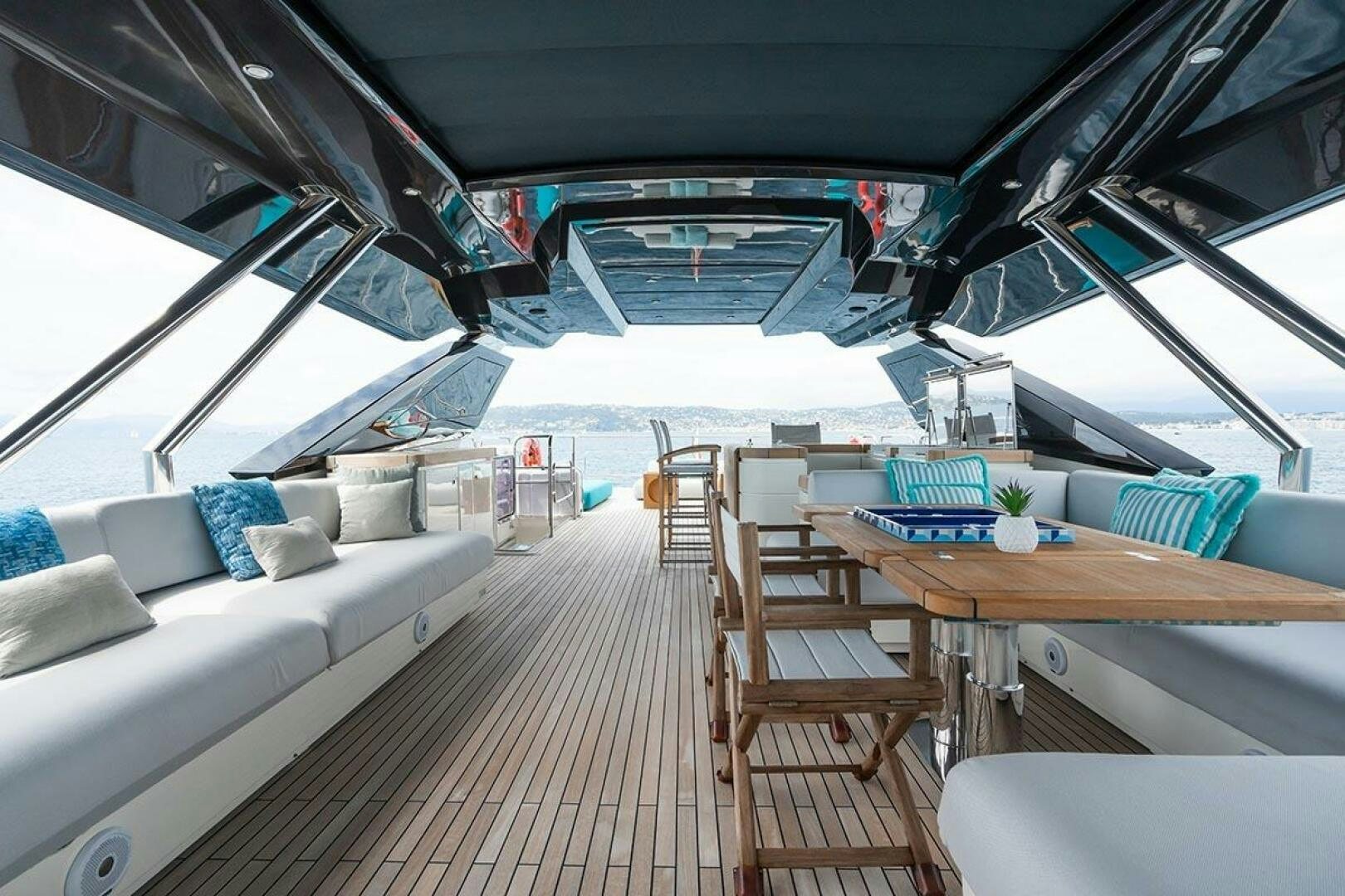 inside of a car aboard ROCCO Yacht for Sale