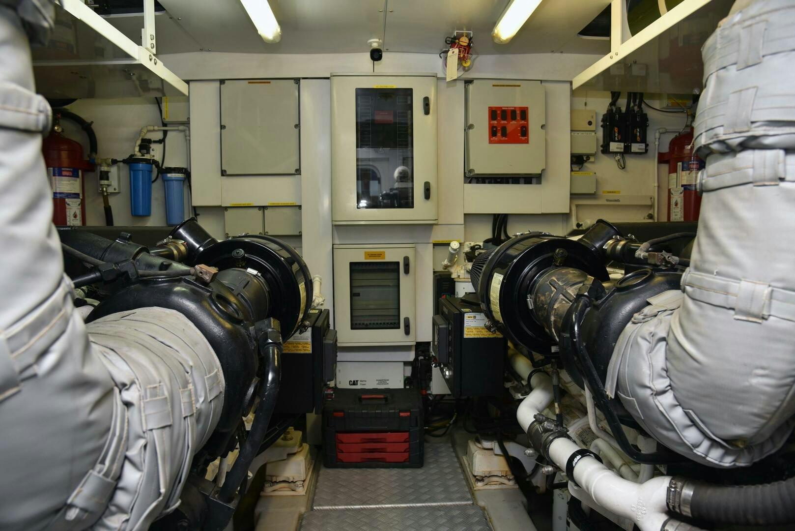 a room with a machine and equipment aboard SAVI II  Yacht for Sale