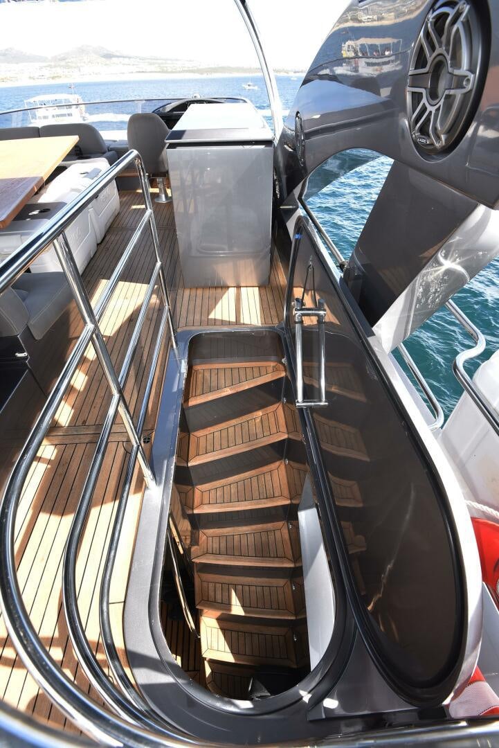 the interior of a car aboard SAVI II  Yacht for Sale