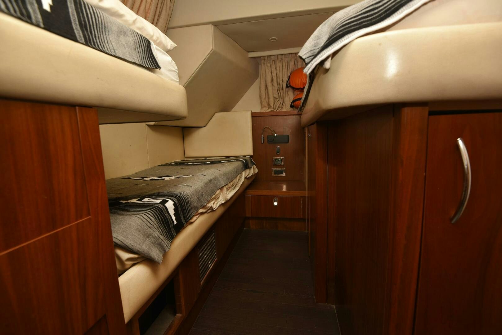 a room with bunk beds aboard SAVI II  Yacht for Sale