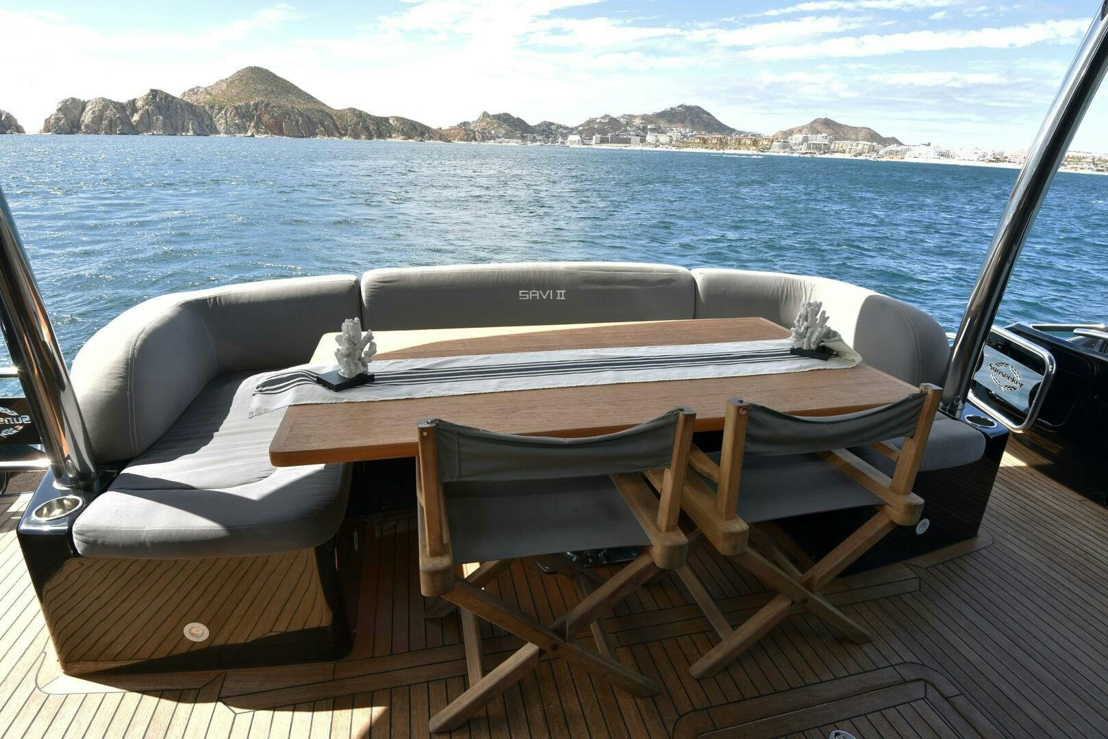 a boat on a deck aboard SAVI II  Yacht for Sale