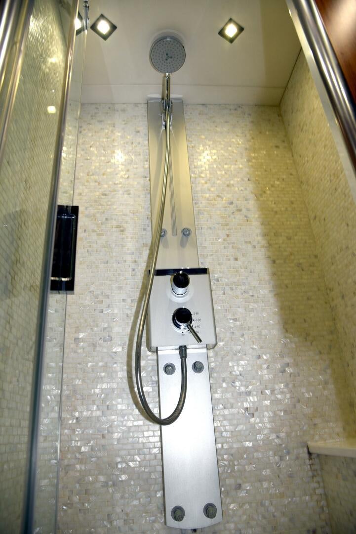 a large metal pipe in a room aboard SAVI II  Yacht for Sale
