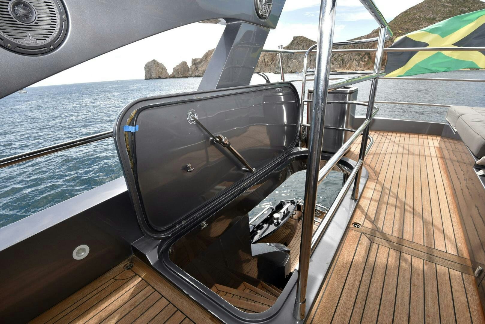 a black suitcase on a boat aboard SAVI II  Yacht for Sale