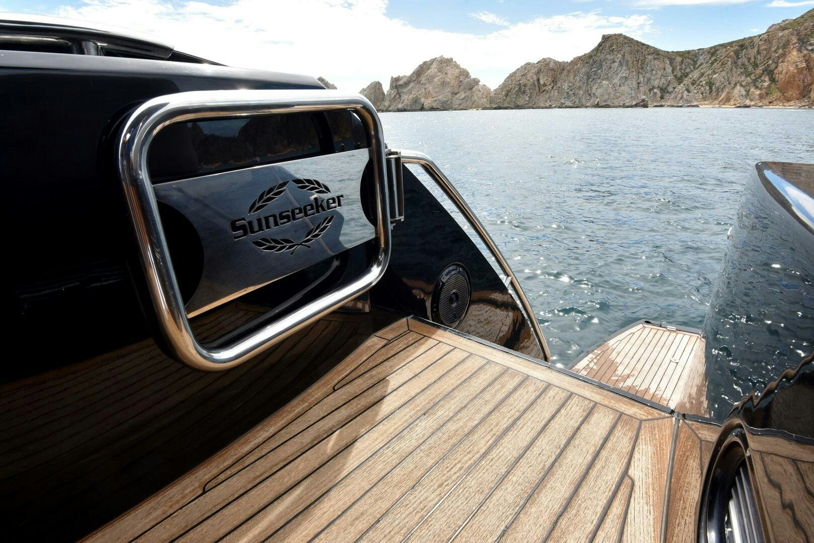 a car on a boat aboard SAVI II  Yacht for Sale