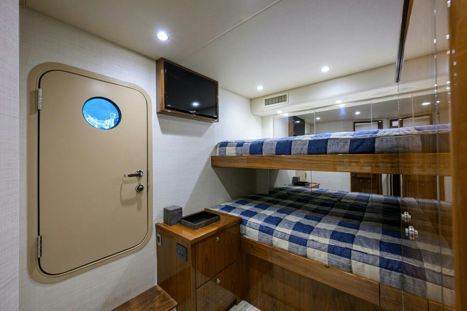 a bed in a room aboard TAMI ANN Yacht for Sale