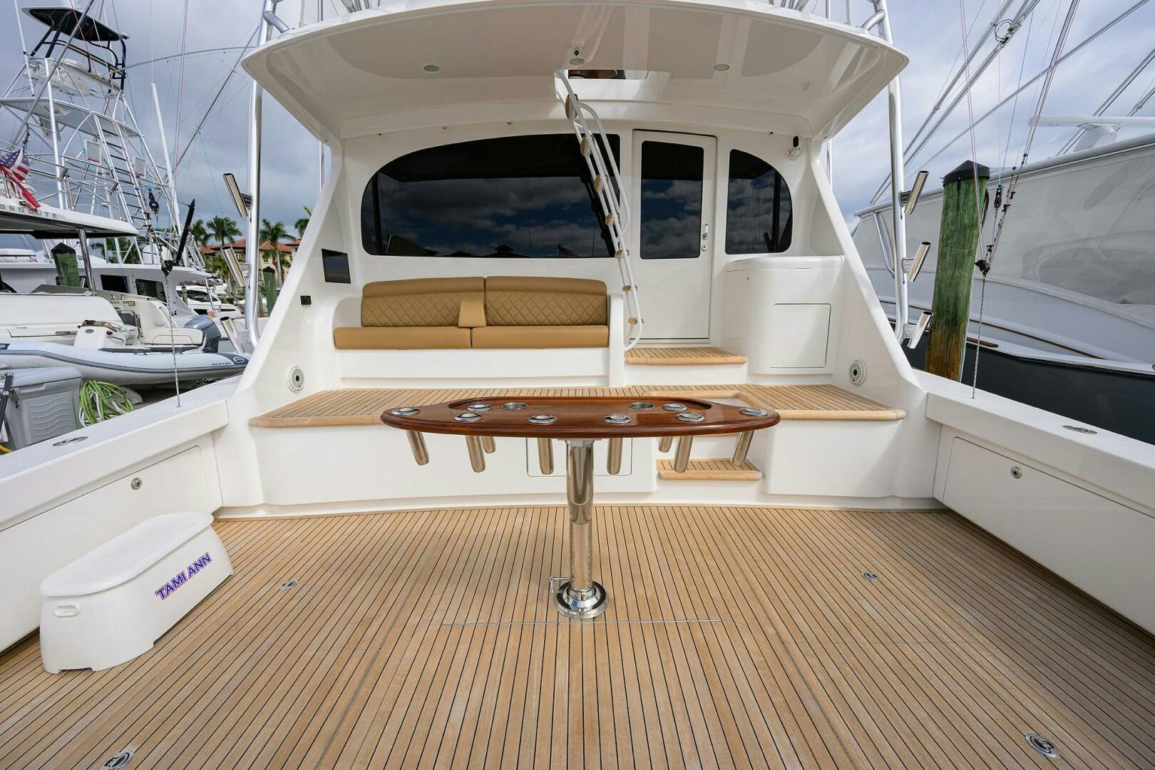 a boat on a deck aboard TAMI ANN Yacht for Sale