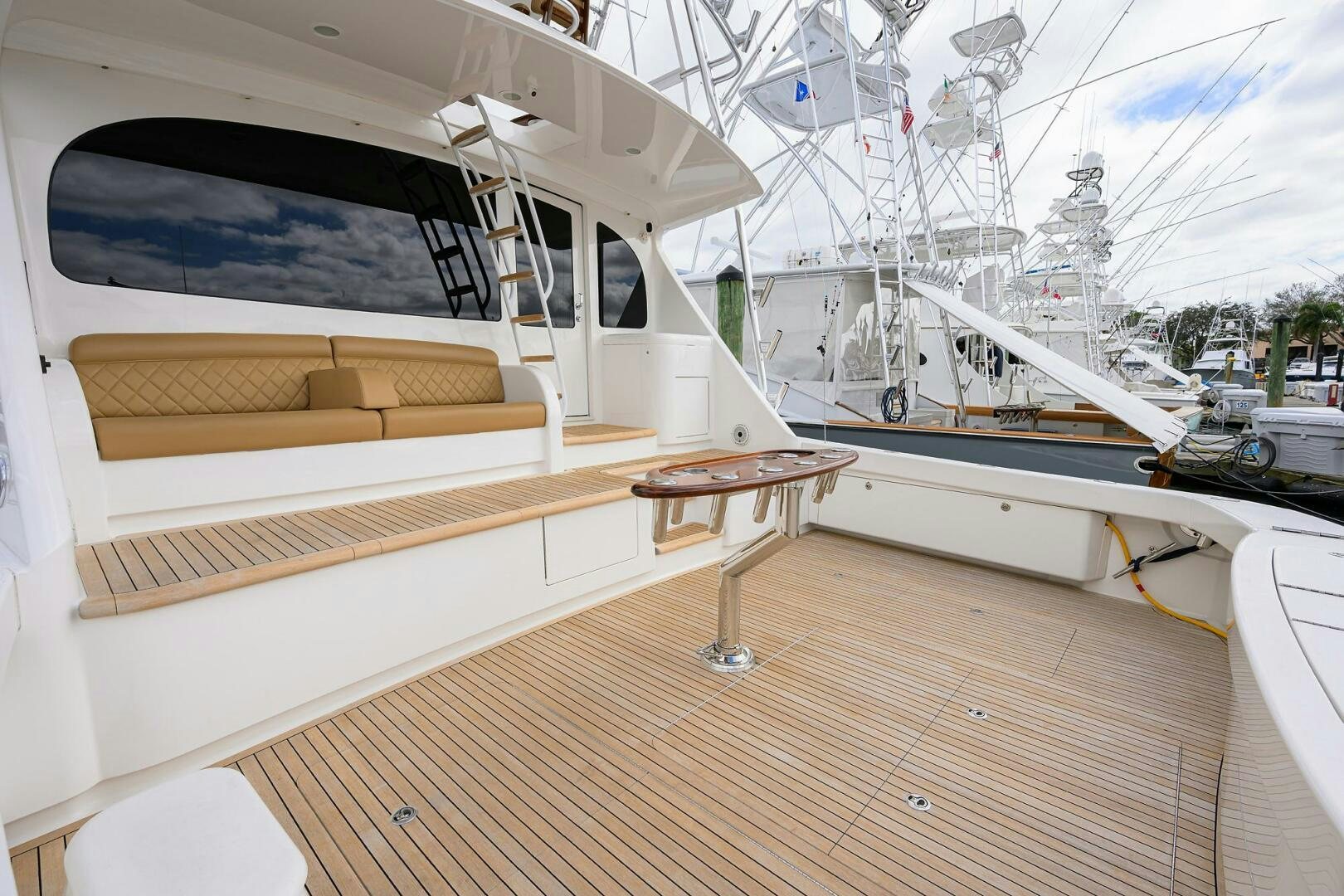 a boat on a deck aboard TAMI ANN Yacht for Sale