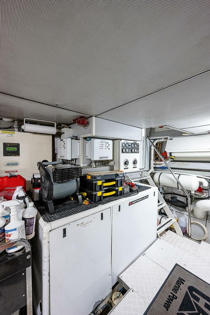 a room with machinery and equipment aboard PREDATOR Yacht for Sale