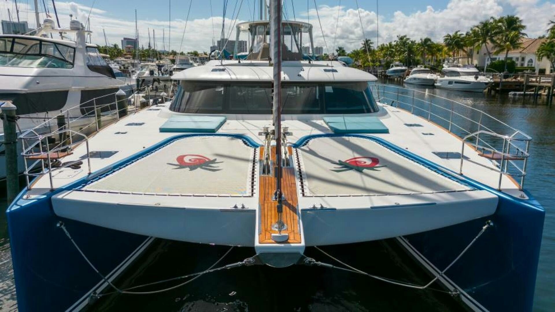 a boat parked in a harbor aboard WILDBERRY Yacht for Sale