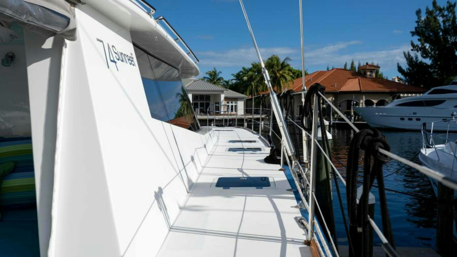a group of boats are parked in a harbor aboard WILDBERRY Yacht for Sale