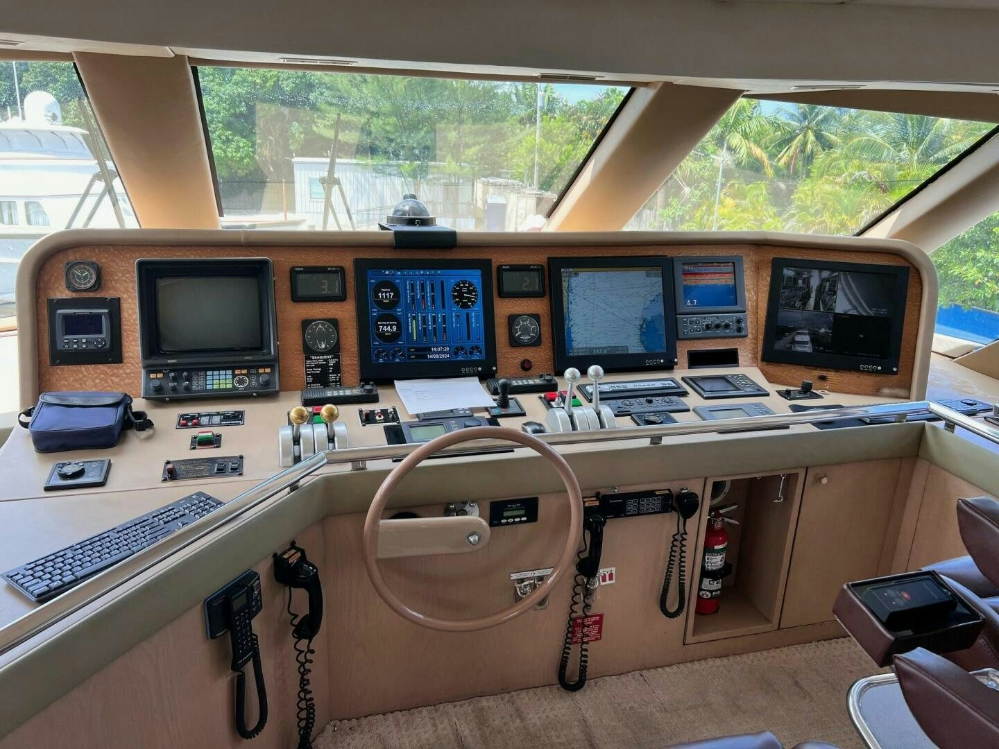 a room with computers and monitors aboard SEAQUEST Yacht for Sale