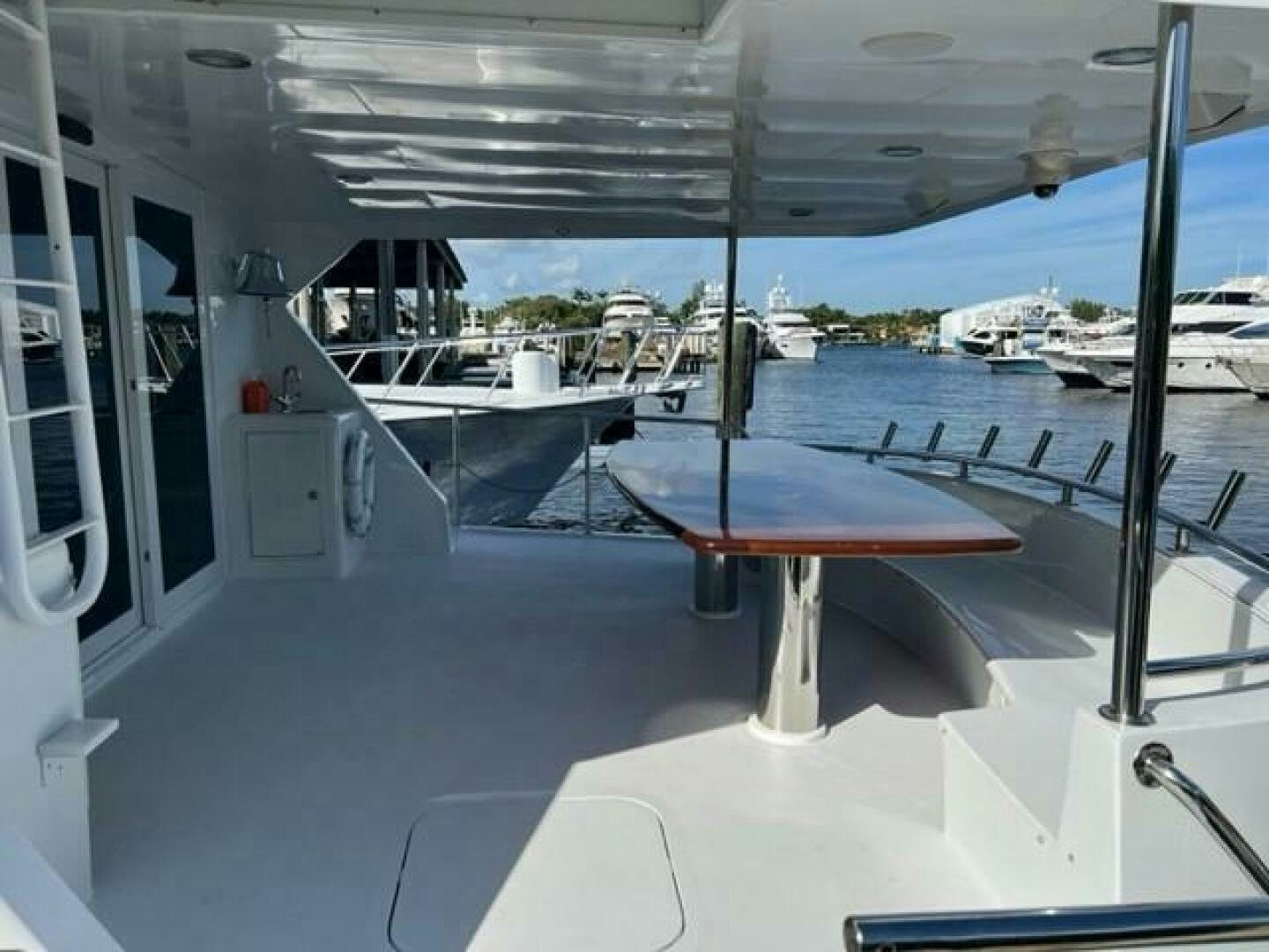 a table on a boat aboard SEAQUEST Yacht for Sale