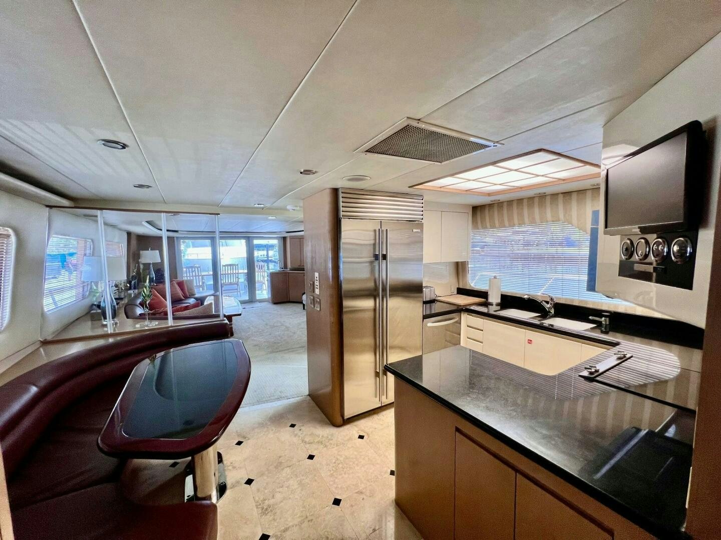 a room with a large window and a large sink aboard SEAQUEST Yacht for Sale