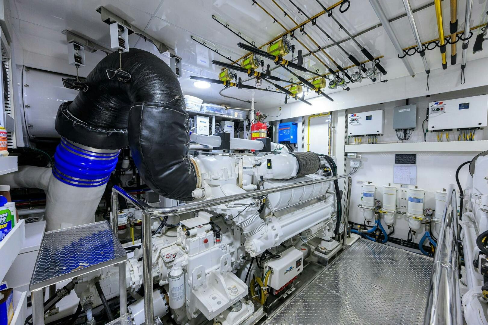 a room with machinery and equipment aboard JANE E Yacht for Sale