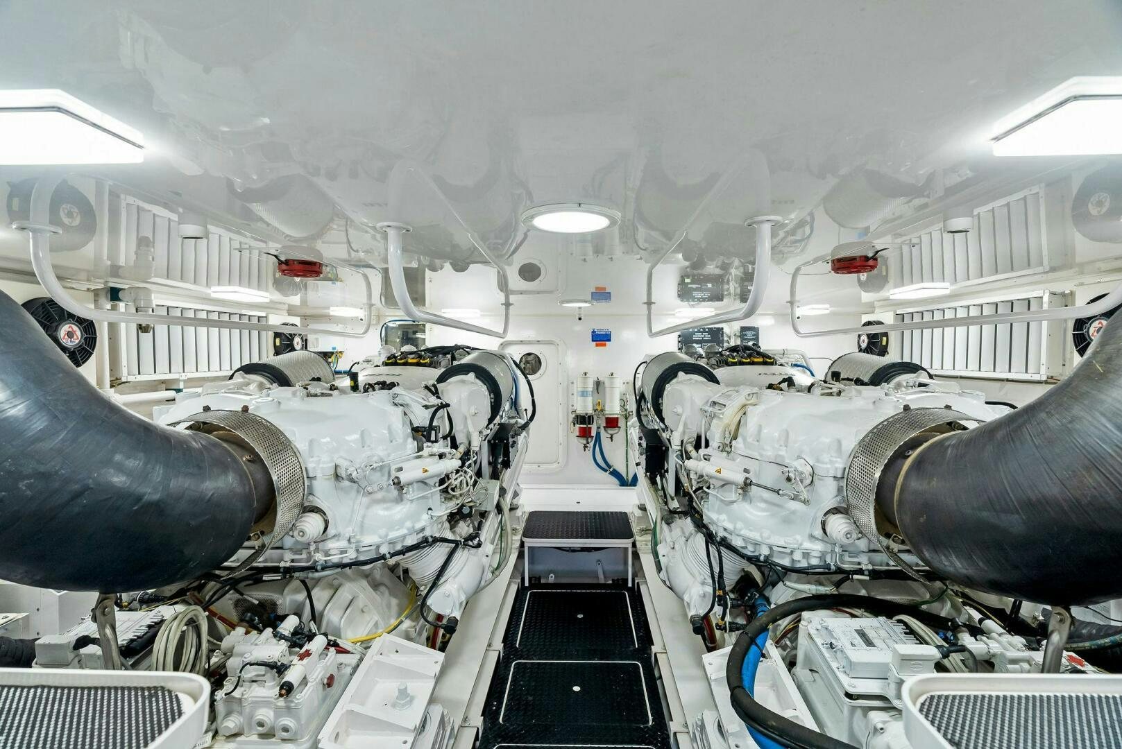 a large airplane with a large engine aboard FORTY NINER Yacht for Sale