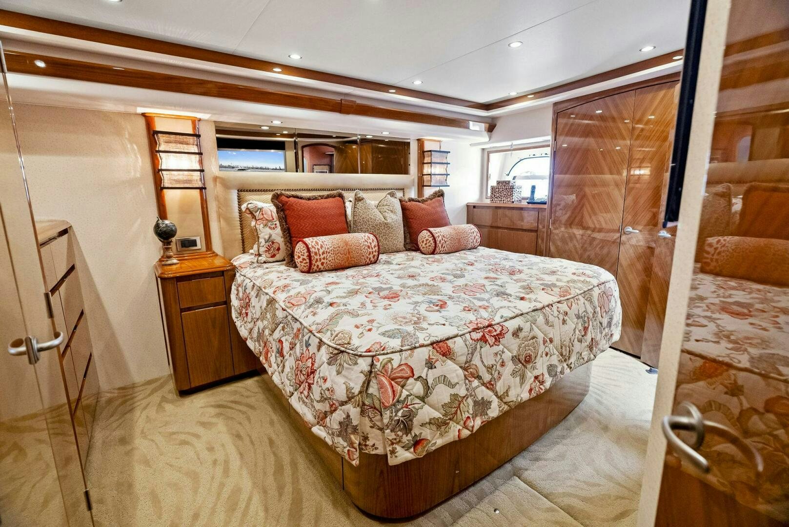 a bed in a room aboard FORTY NINER Yacht for Sale