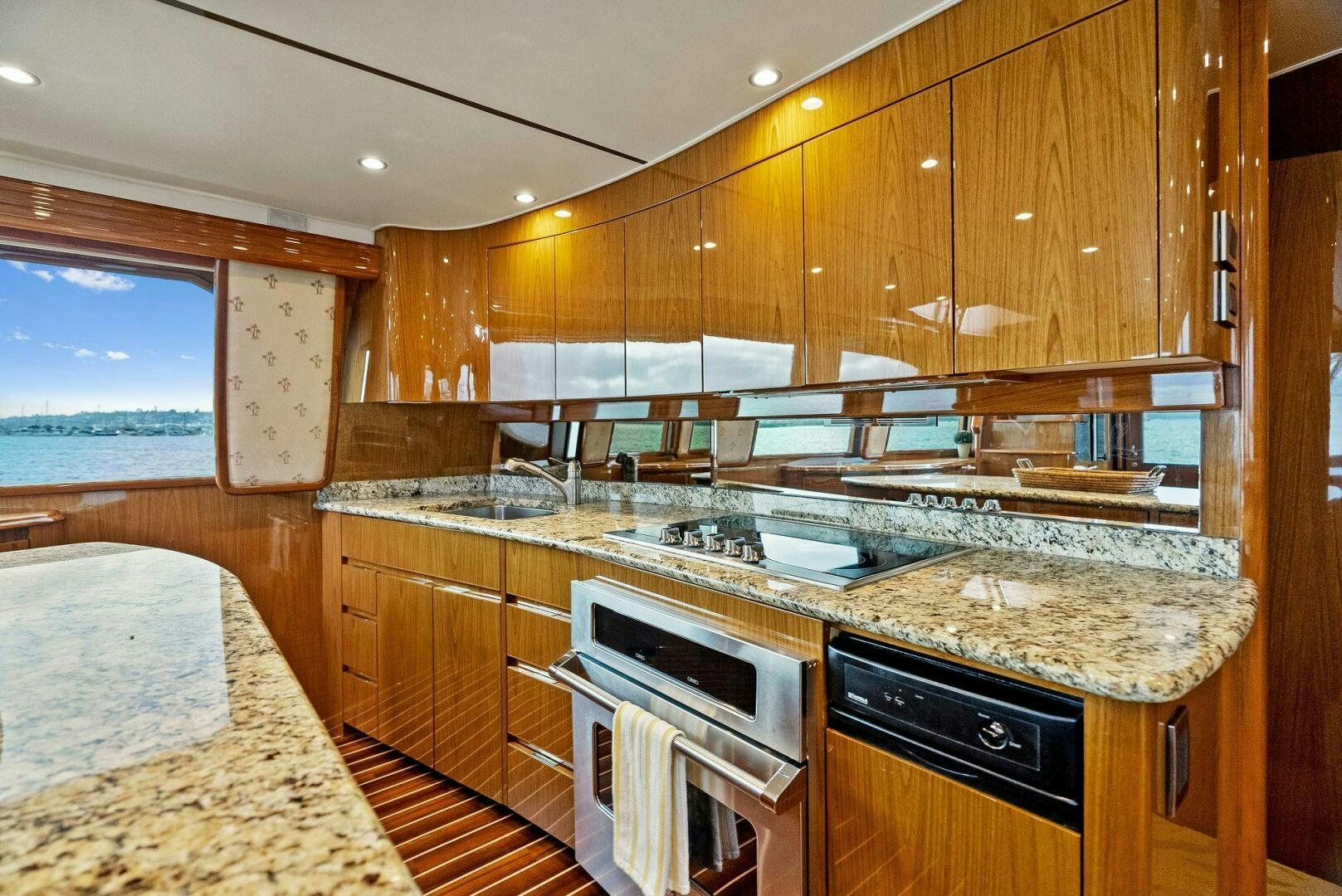 a kitchen with granite counter tops aboard FORTY NINER Yacht for Sale