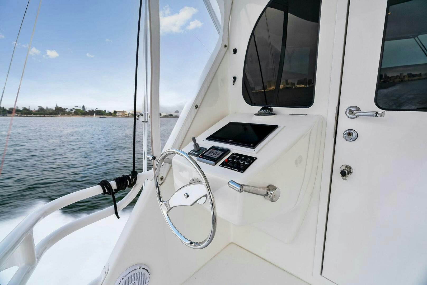 a boat with a steering wheel aboard FORTY NINER Yacht for Sale