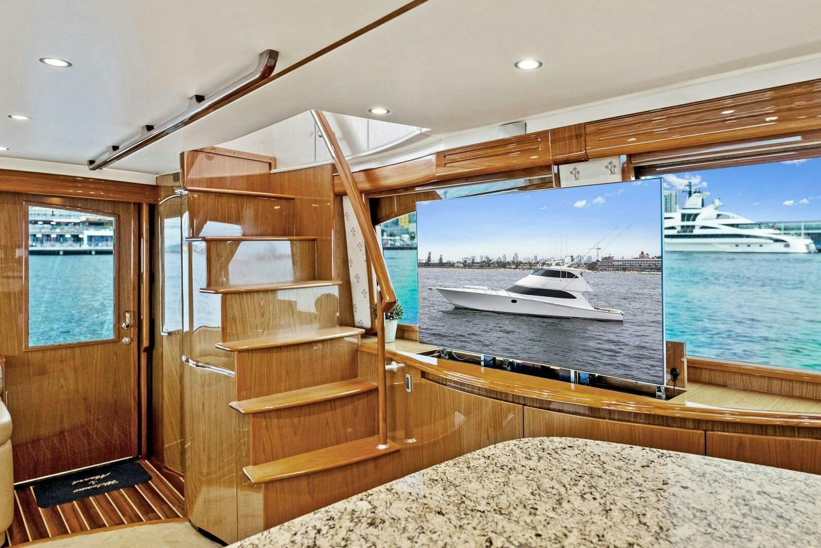 a cabin with a large bed aboard FORTY NINER Yacht for Sale