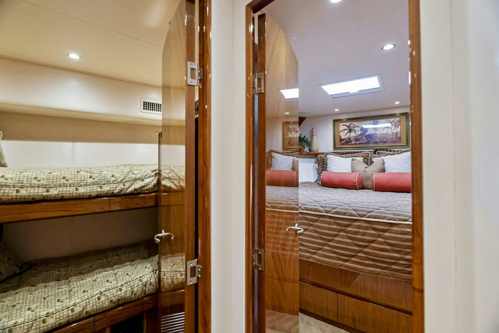 a room with bunk beds aboard FORTY NINER Yacht for Sale