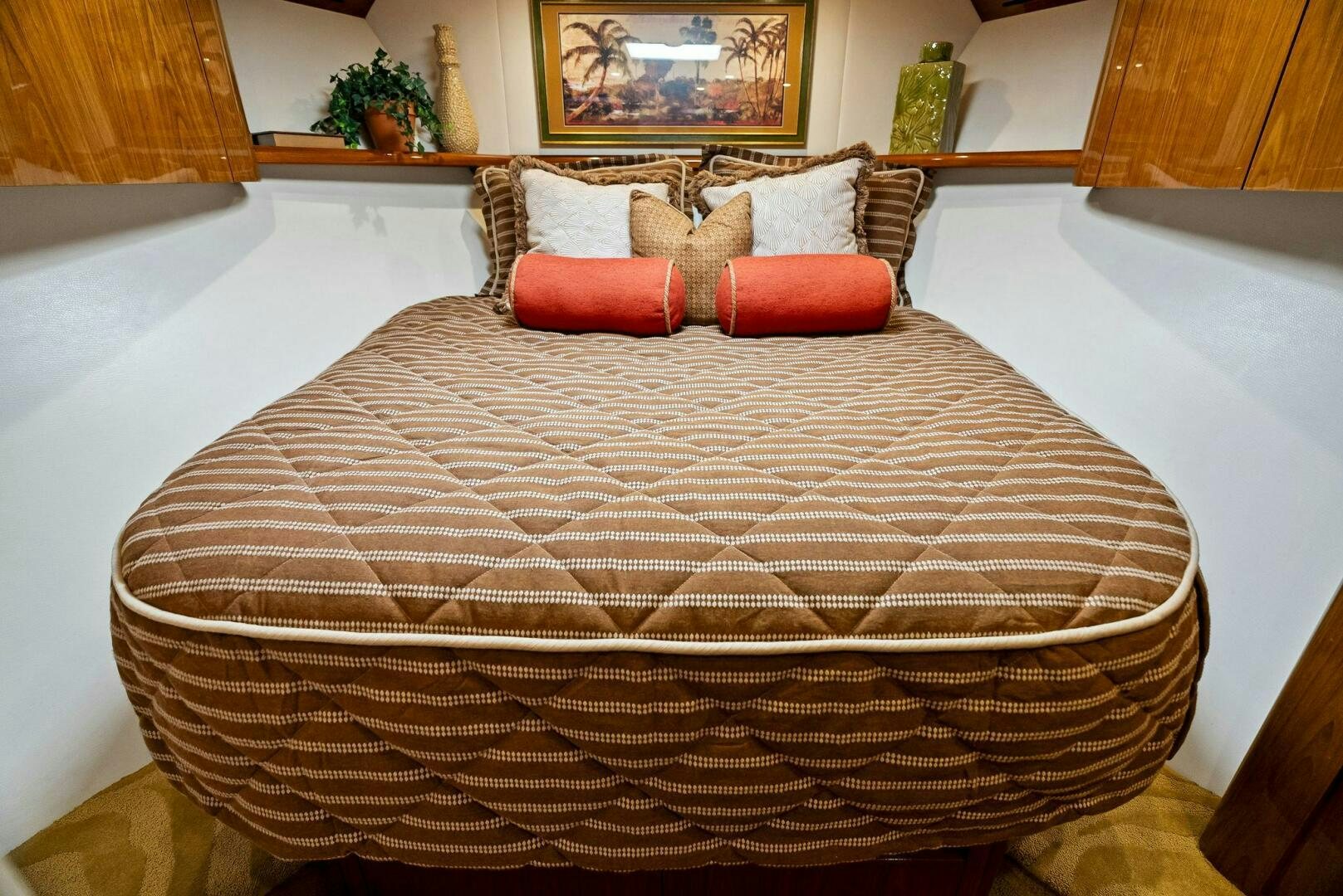 a bed with pillows aboard FORTY NINER Yacht for Sale