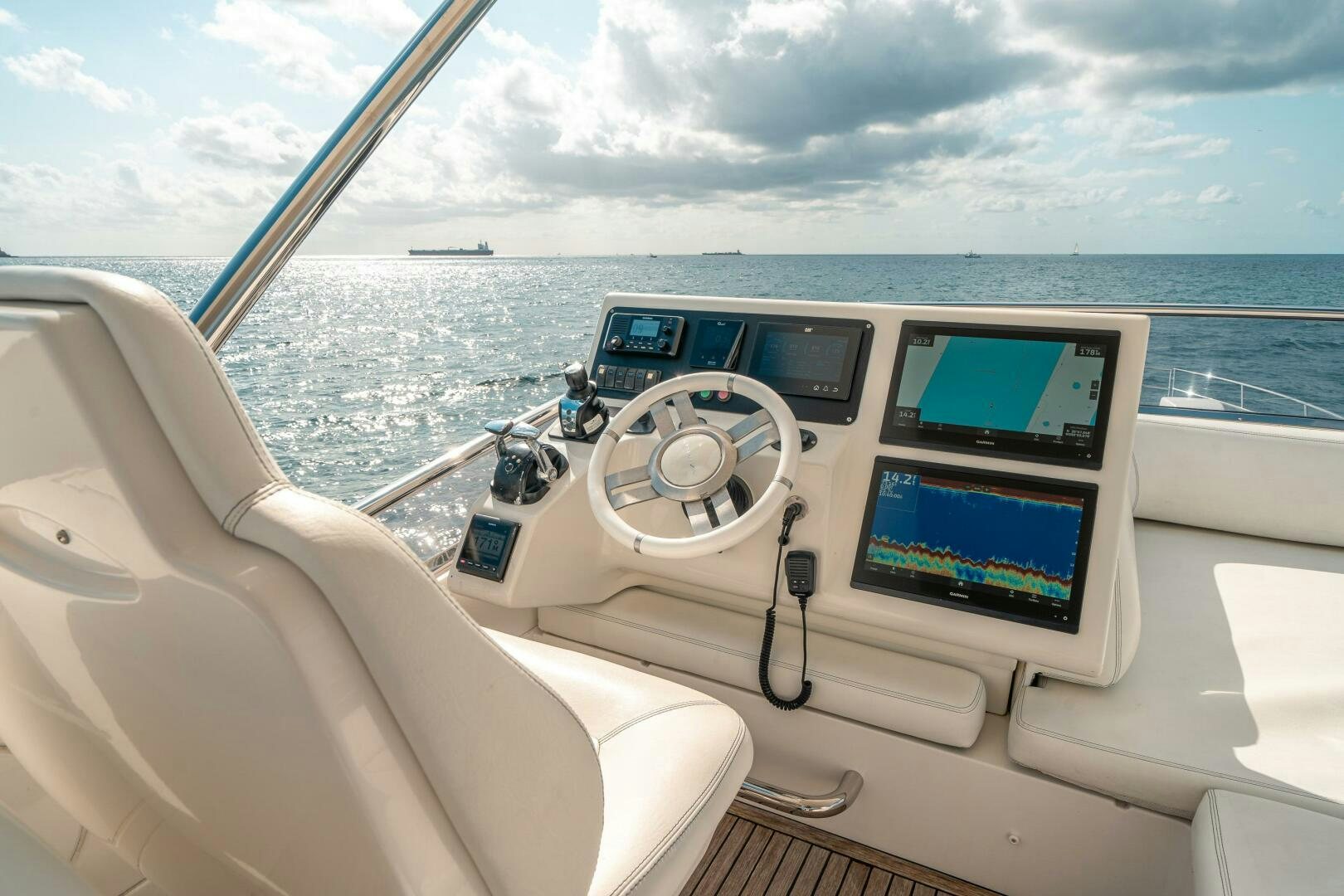the cockpit of a plane aboard SERENDIPITY II Yacht for Sale