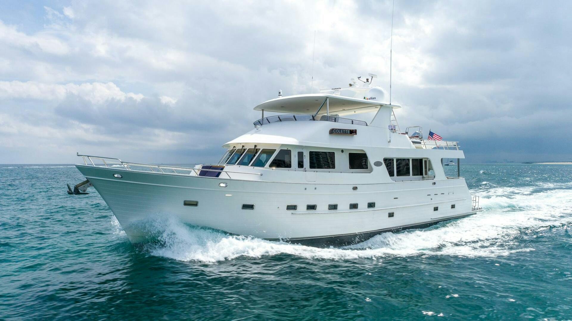 a white boat in the water aboard COLETTE Yacht for Sale