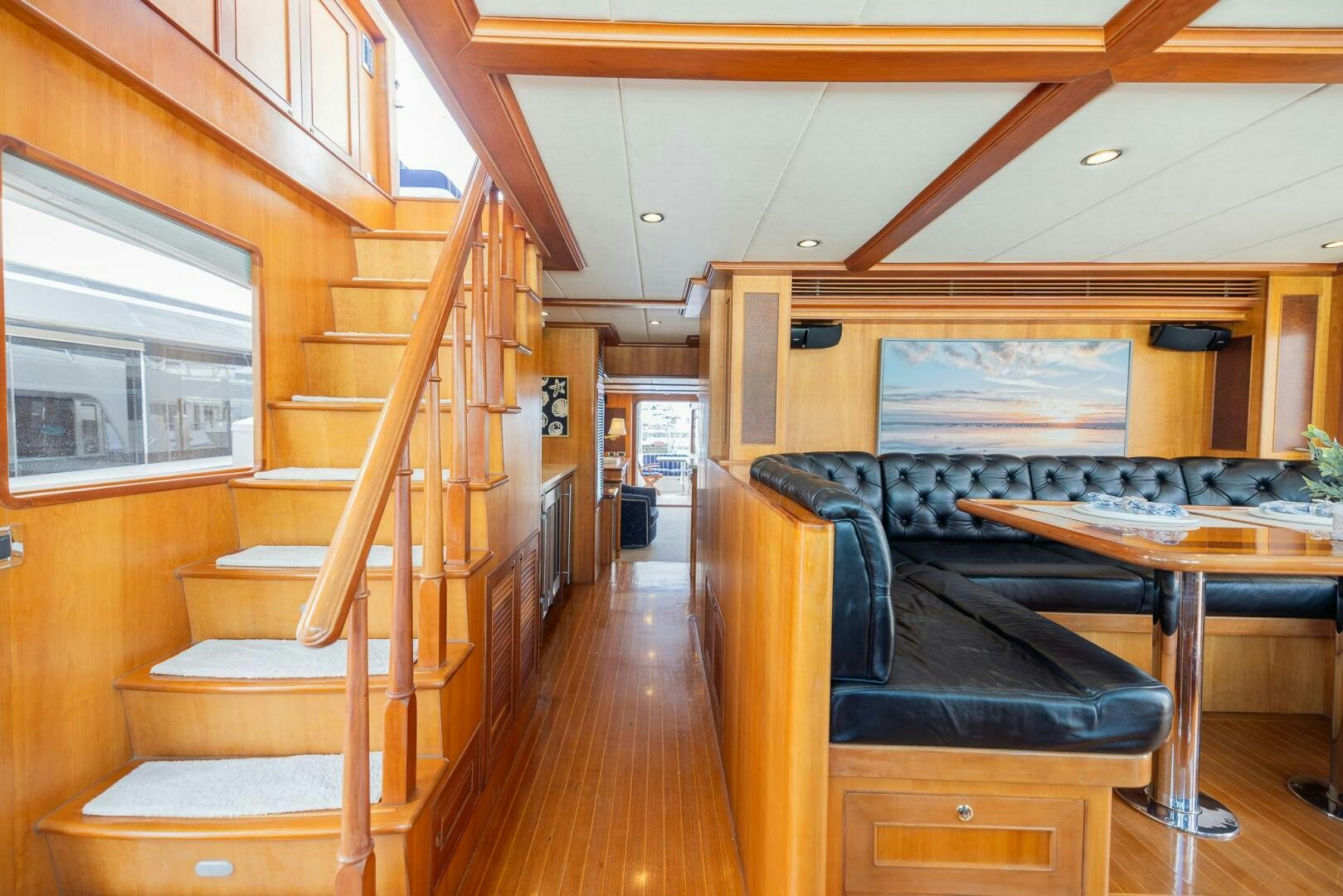 a room with a bunk bed and a desk aboard COLETTE Yacht for Sale