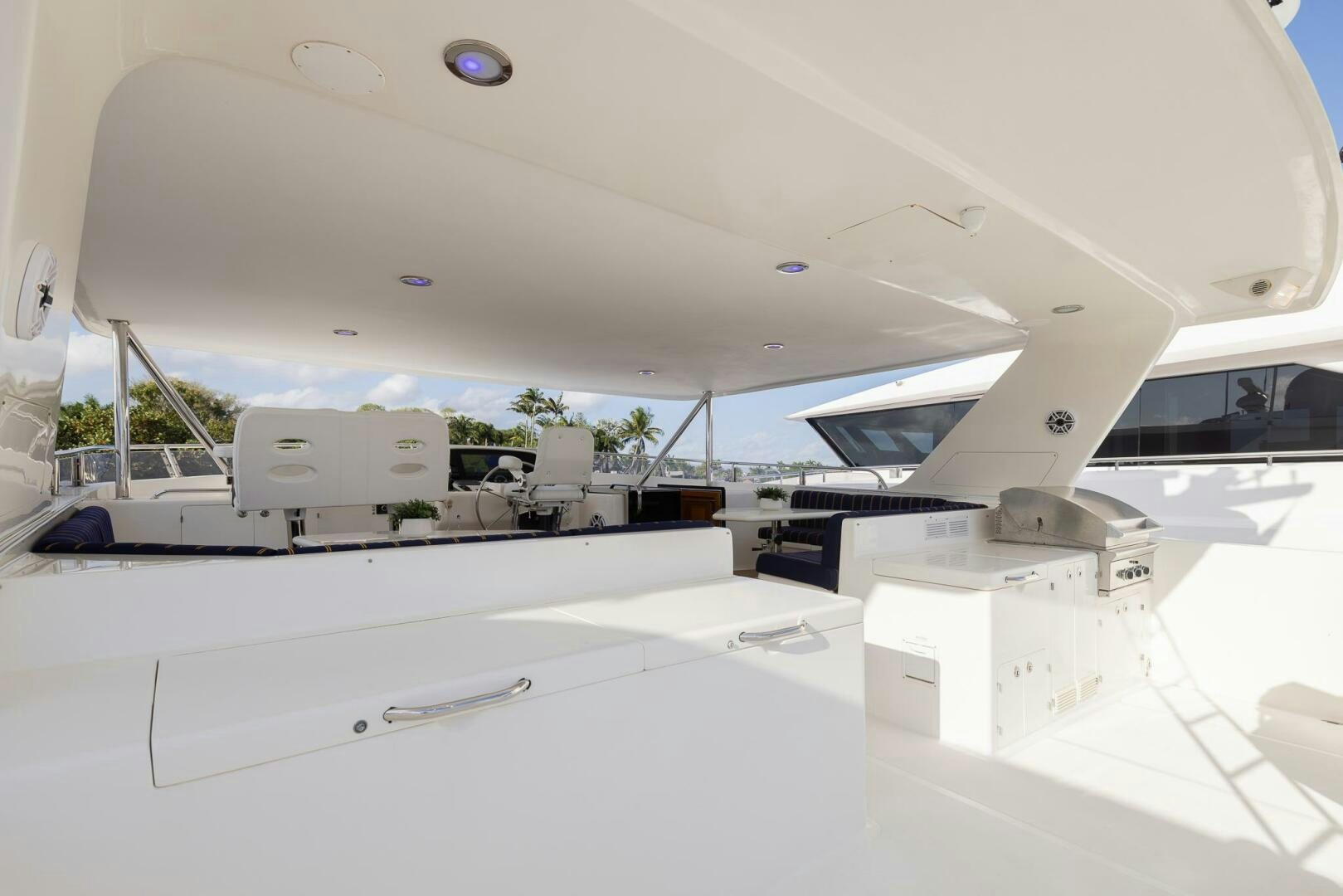 a room with a large white ceiling aboard COLETTE Yacht for Sale