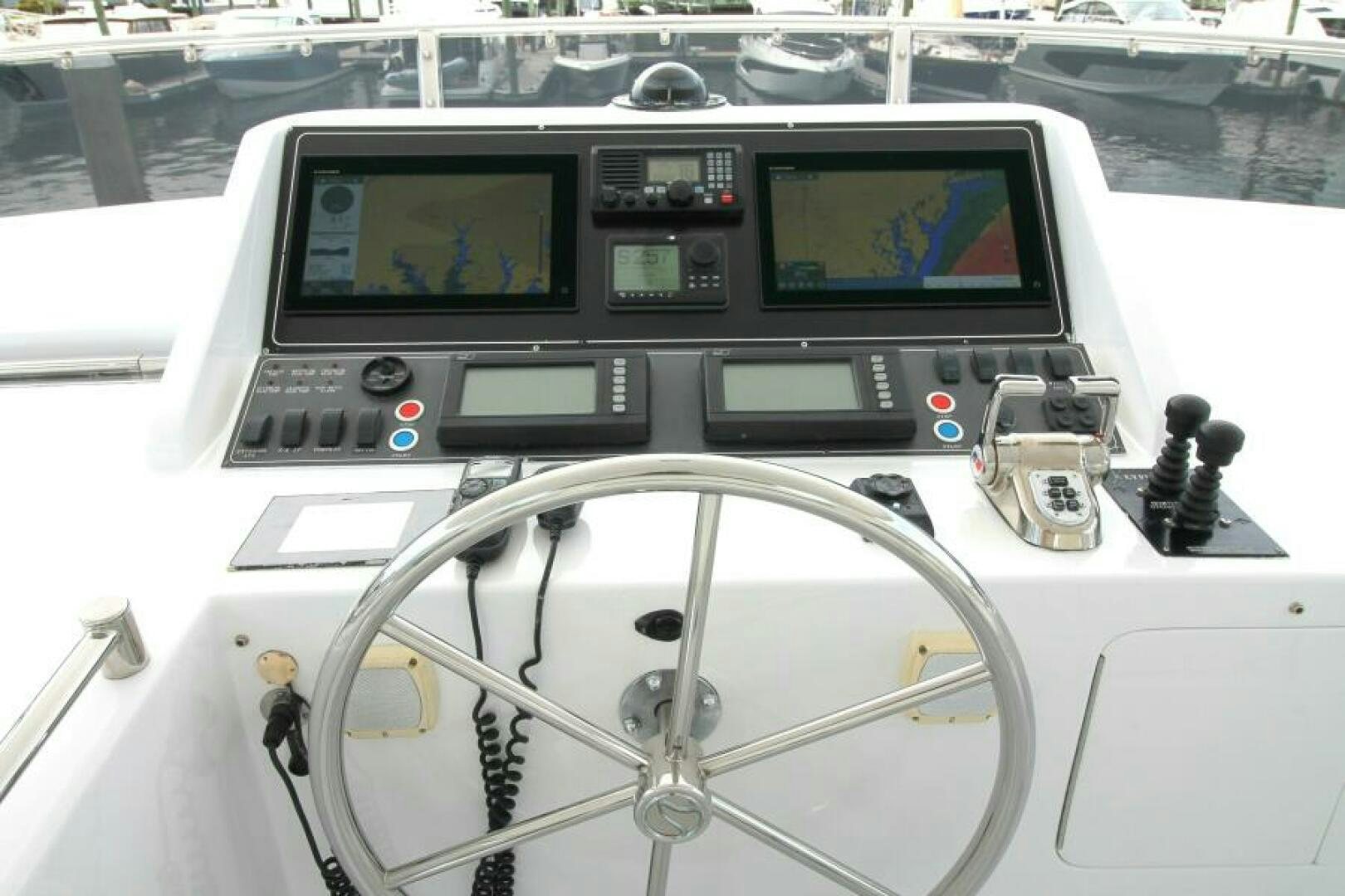 the inside of a white car aboard PARTNERSHIP Yacht for Sale