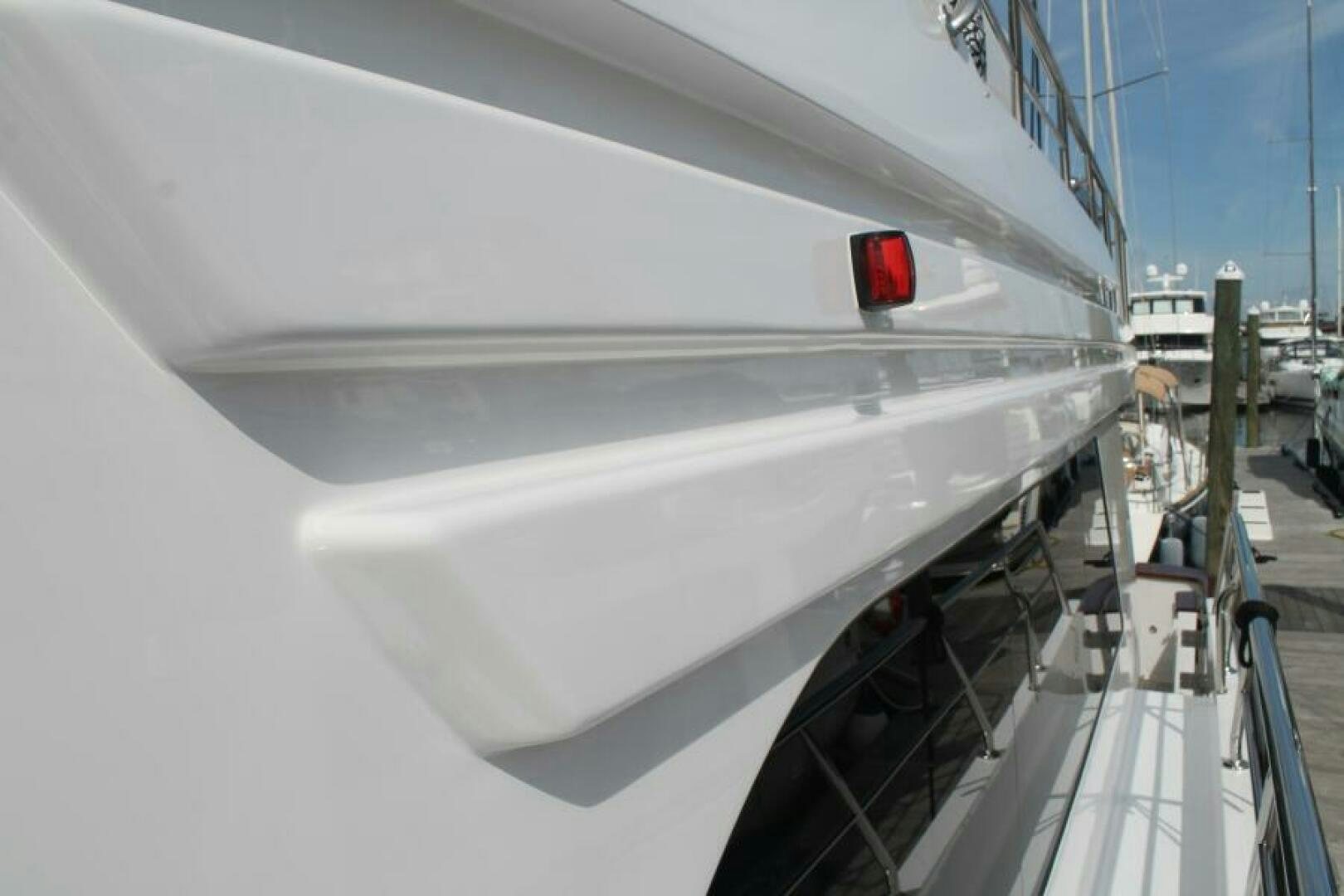 a close-up of a white ship aboard PARTNERSHIP Yacht for Sale