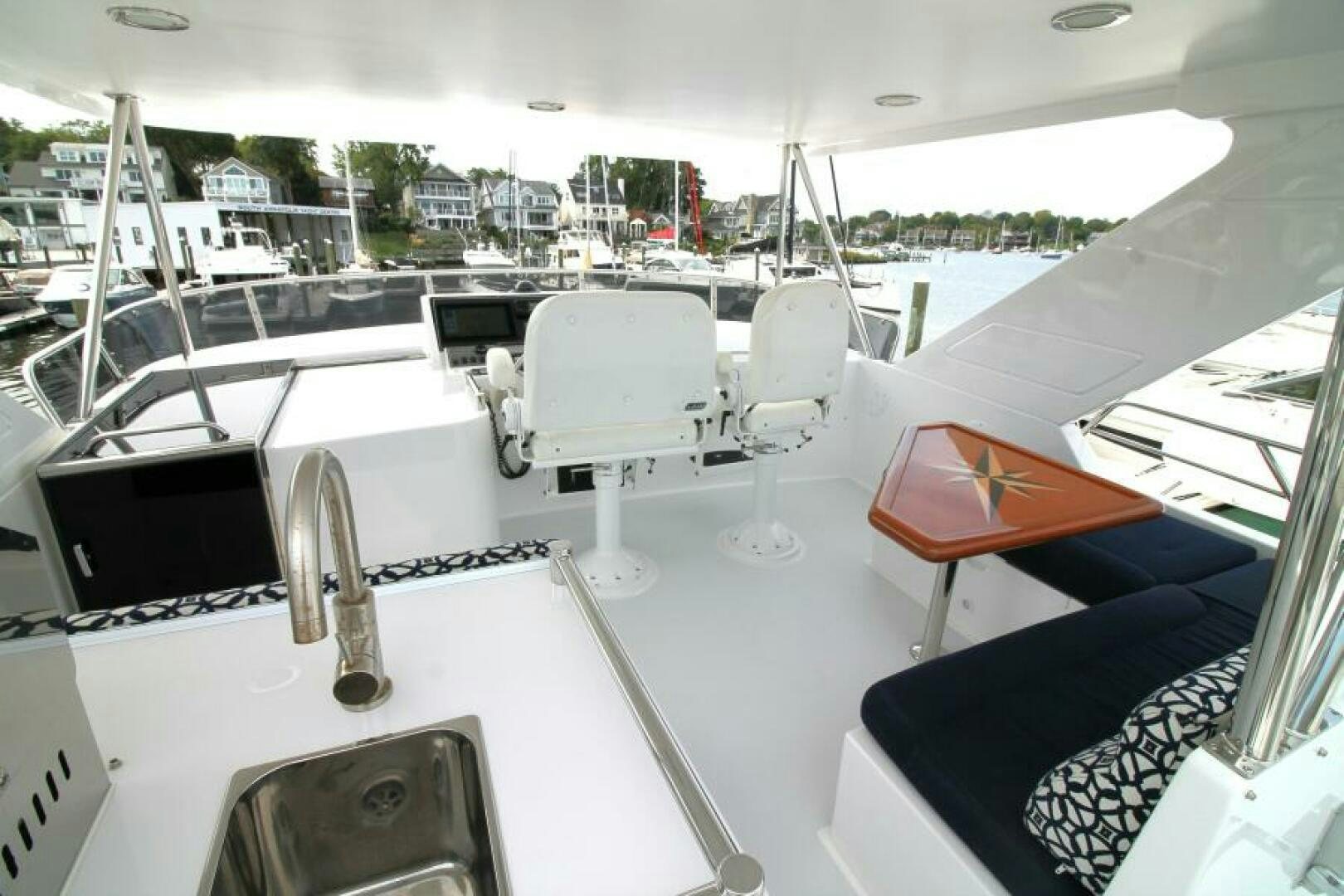 a boat on a deck aboard PARTNERSHIP Yacht for Sale