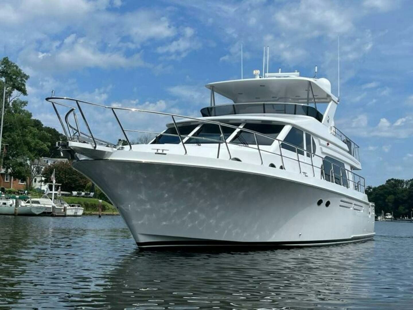 a large white boat in the water aboard PARTNERSHIP Yacht for Sale