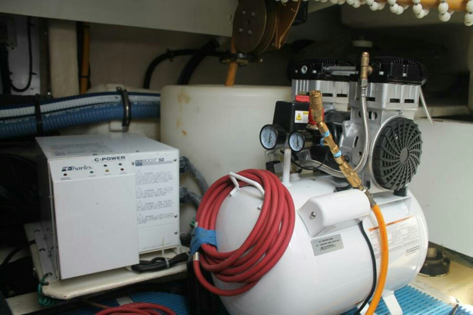 a machine with a red circle aboard PARTNERSHIP Yacht for Sale