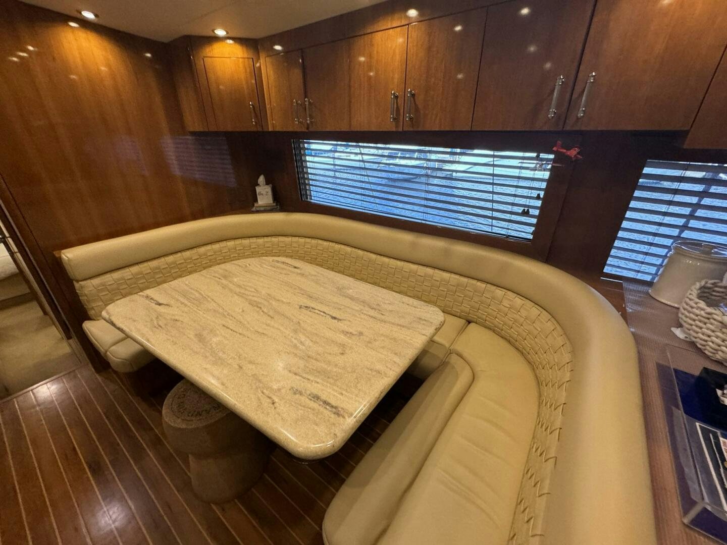 a room with a large bed aboard MRS. Z Yacht for Sale