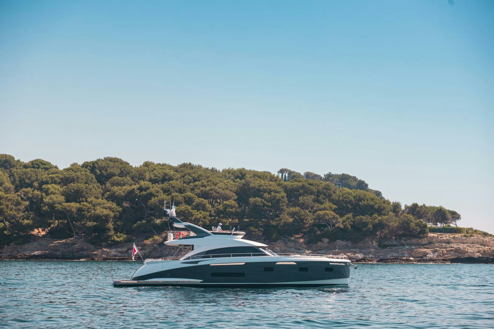 a boat on the water aboard JUST THE TWO OF US Yacht for Sale
