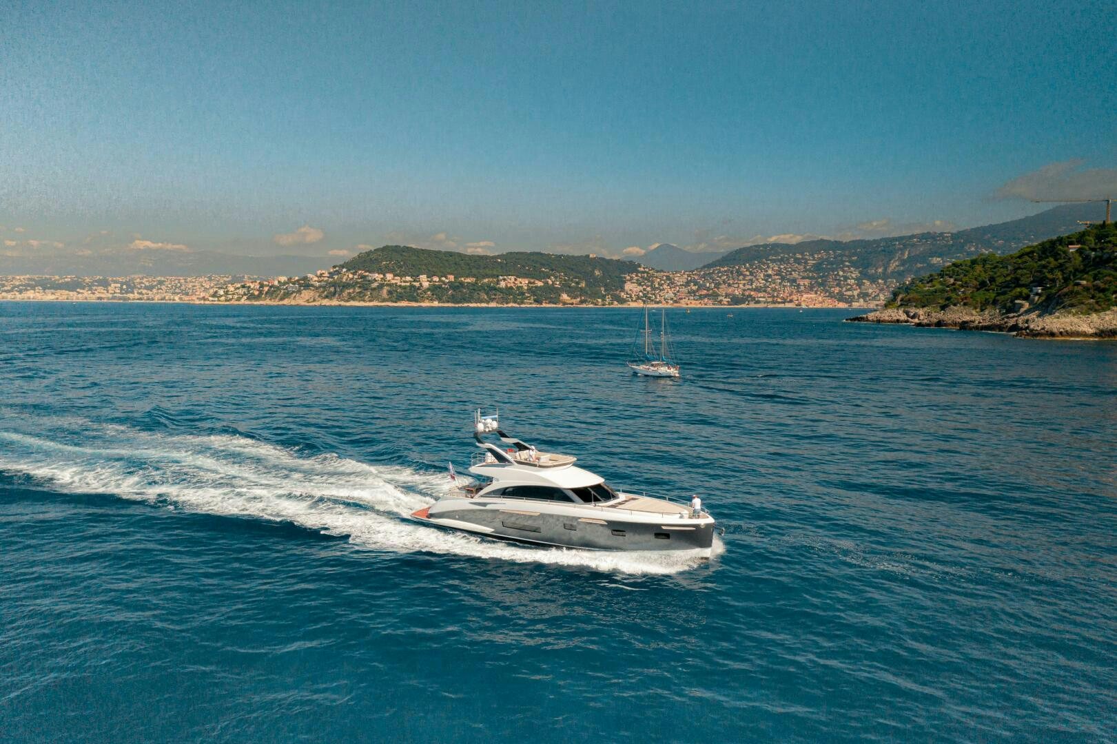 a boat on the water aboard JUST THE TWO OF US Yacht for Sale