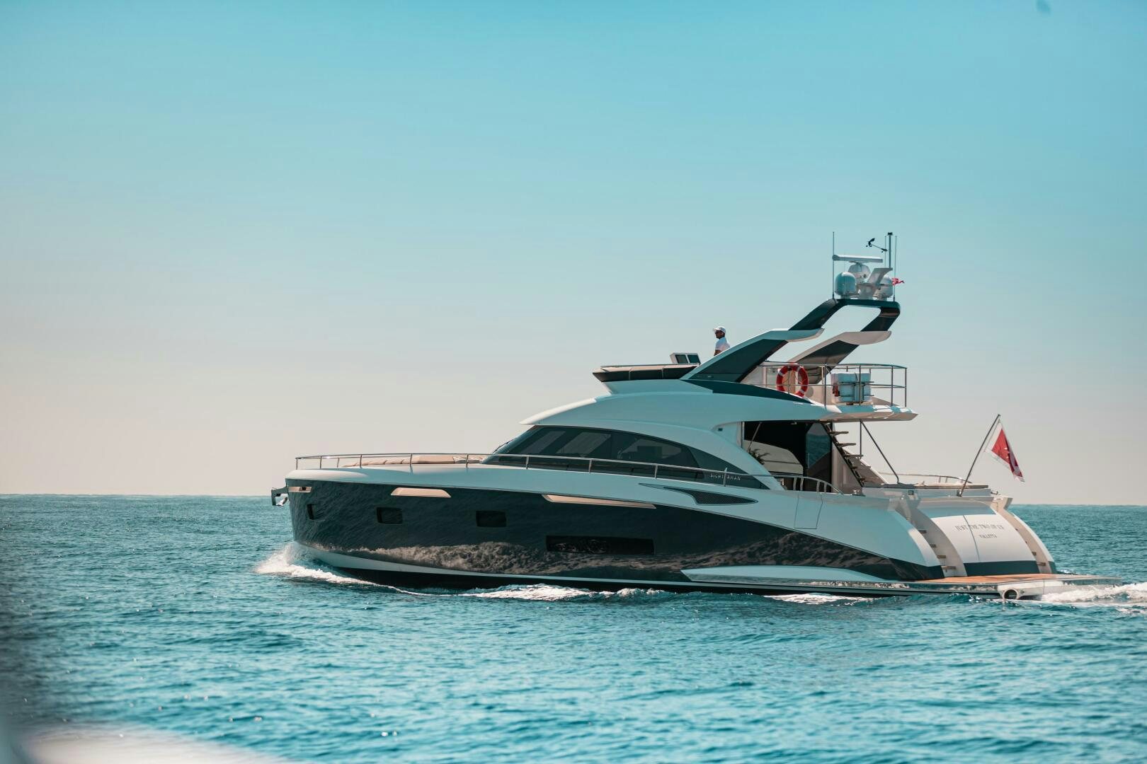 a boat on the water aboard JUST THE TWO OF US Yacht for Sale