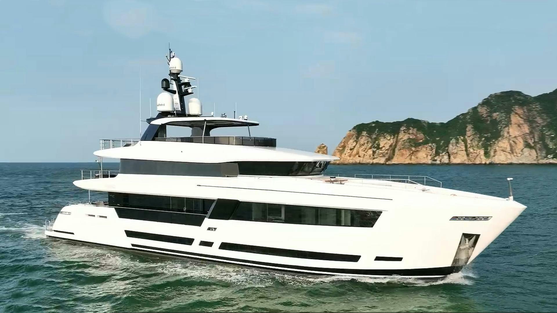 a white yacht on the water aboard PANTERA 44 Yacht for Sale