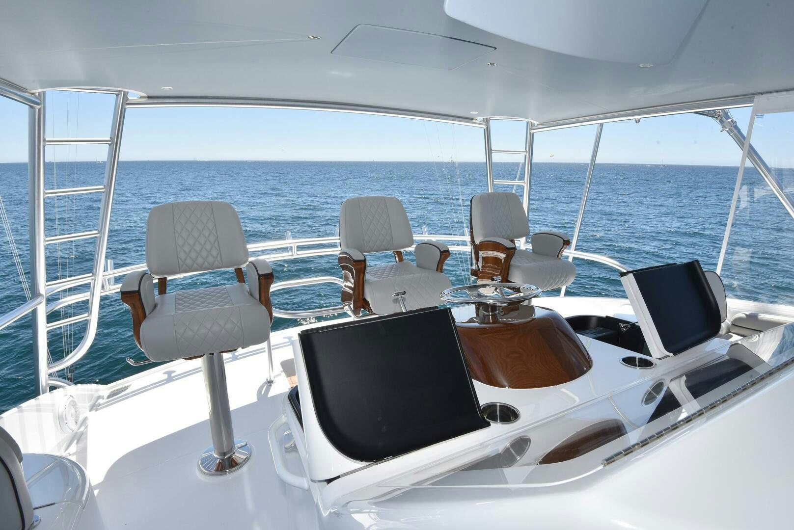 a yacht with a laptop on it aboard AMANDA P Yacht for Sale