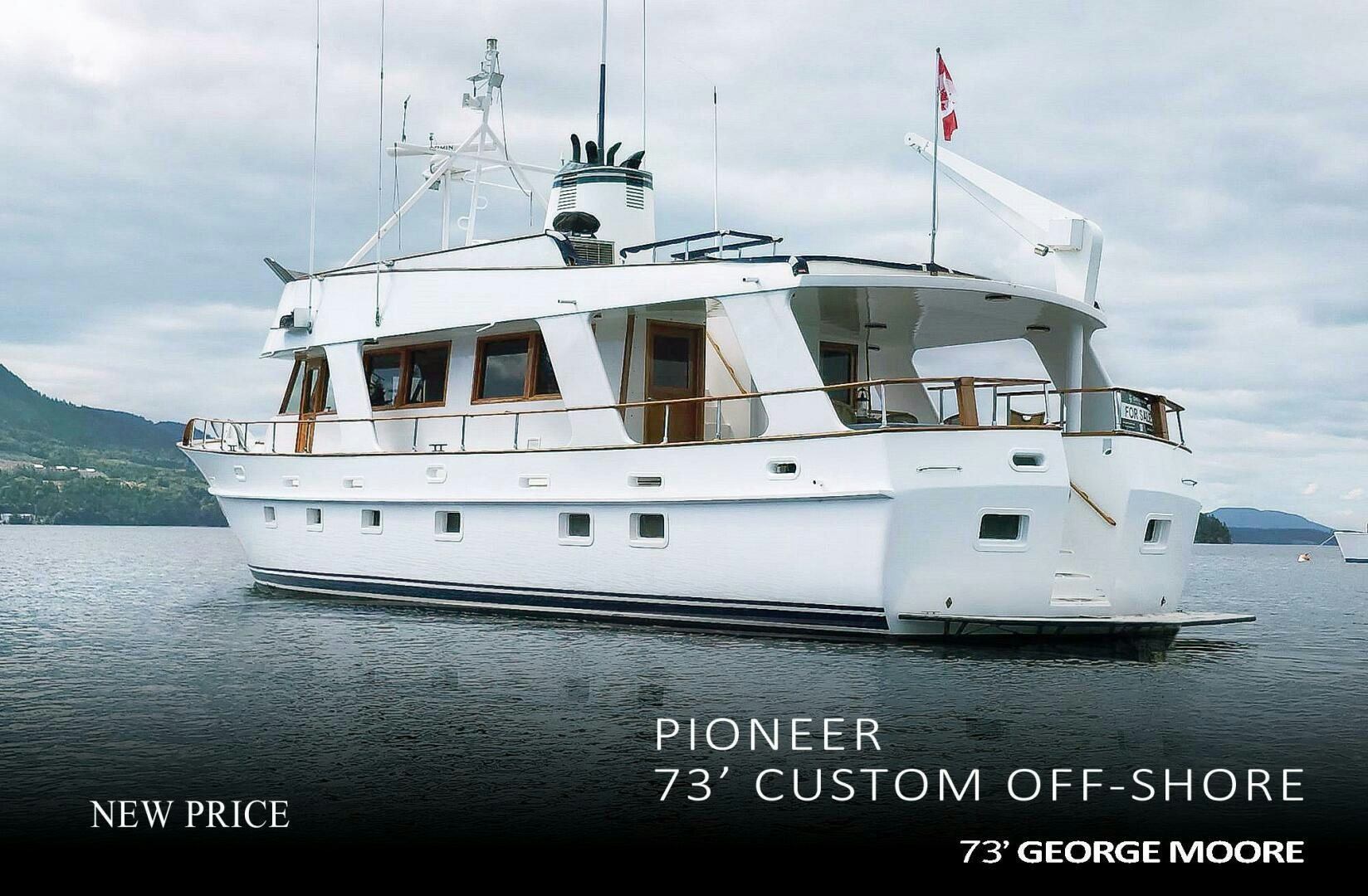 a large white ship aboard PIONEER Yacht for Sale