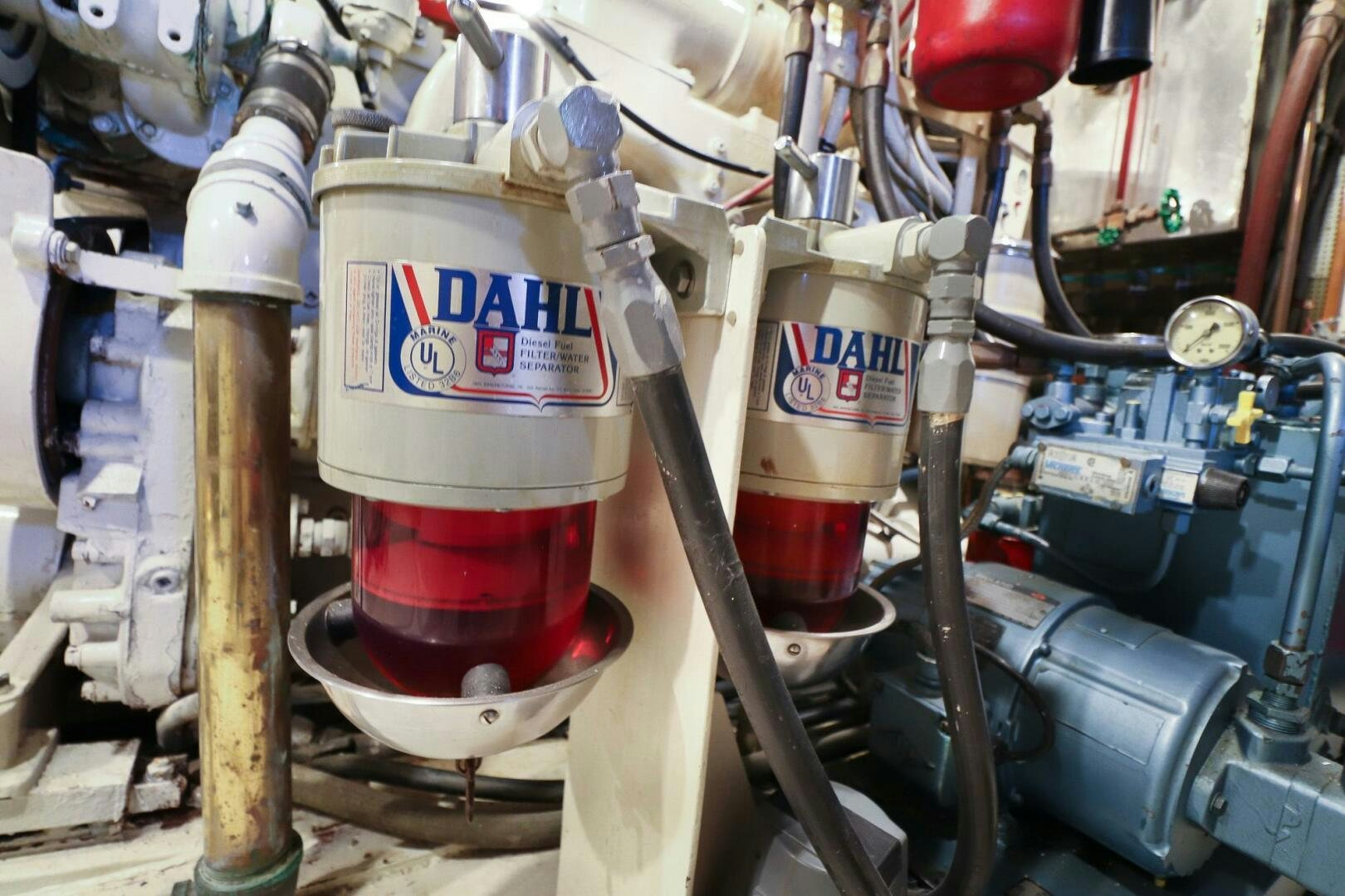 a machine with a label aboard PIONEER Yacht for Sale